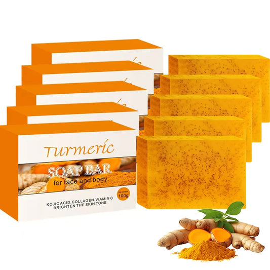 Bloom & Blush 5-pack Turmeric Glow Soap-Brightening & Cleansing Bar Set